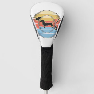 Vintage Dachshund Retro Sunset Dog Shirt Design_1 Golf Head Cover