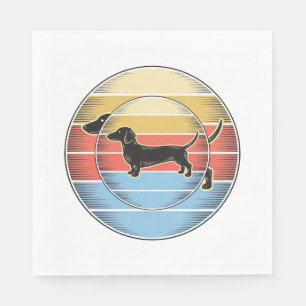 Vintage Dachshund Retro Sunset Dog Shirt Design_1 Napkin