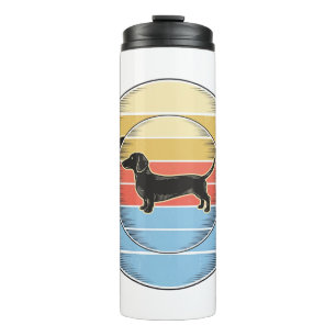 Vintage Dachshund Retro Sunset Dog Shirt Design_1 Thermal Tumbler