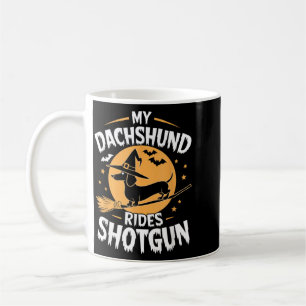 Vintage Dachshund Rides Shotgun Wiener Dog Coffee Mug
