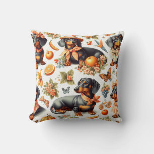 Vintage Dachshund Seamless Cushion