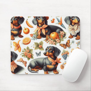 Vintage Dachshund Seamless Mouse Mat