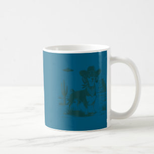 Vintage dachshund ufo western funny dog coffee mug