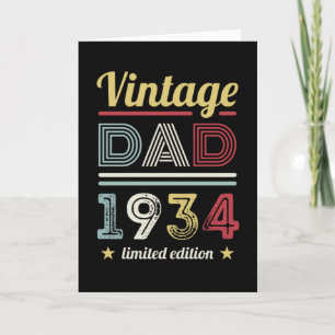 Vintage Dad 1934 90th Birthday Gift Men Retro Card