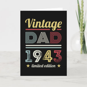 Vintage Dad 1943 80th Birthday Gift Men Retro Card