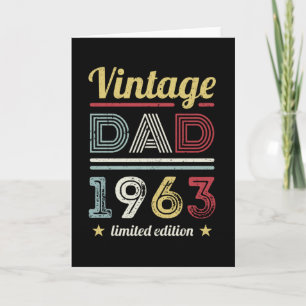 Vintage Dad 1963 60th Birthday Gift Men Retro Card