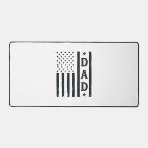 Vintage Dad American Flag Vector Design_1 Desk Mat