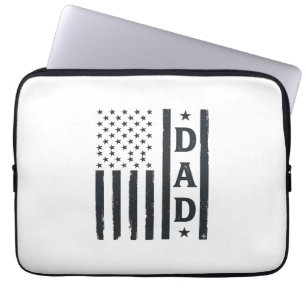 Vintage Dad American Flag Vector Design_1 Laptop Sleeve
