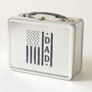 Vintage Dad American Flag Vector Design_1 Metal Lunch Box