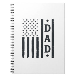 Vintage Dad American Flag Vector Design_1 Notebook