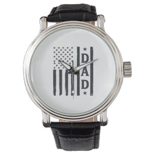 Vintage Dad American Flag Vector Design_1 Watch