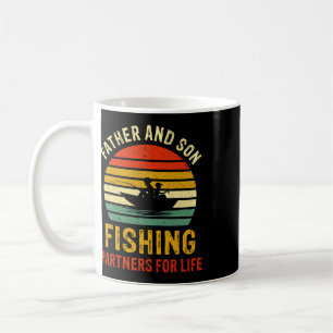 Vintage Dad And Son Fishing Partners For Life Fath Coffee Mug