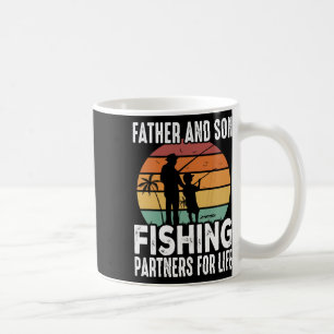 Vintage Dad And Son Fishing Partners For Life Fath Coffee Mug