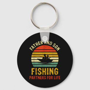 Vintage Dad And Son Fishing Partners For Life Fath Key Ring