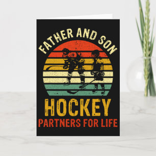 Vintage Dad And Son Hockey Partners For Life Fathe Card