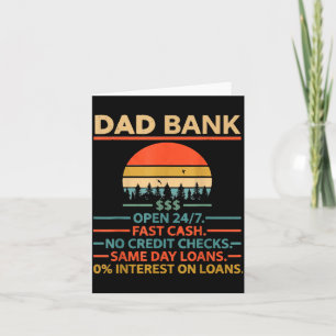 Vintage Dad Bank Credit Checks Funny Fathers Day Card