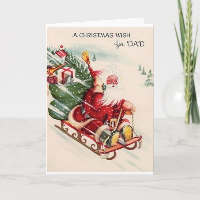 Vintage Dad Christmas Greeting Card (Front)