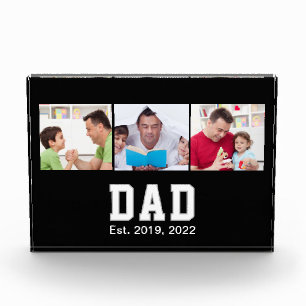 Vintage Dad Established Gift Text 3 Photo  Block