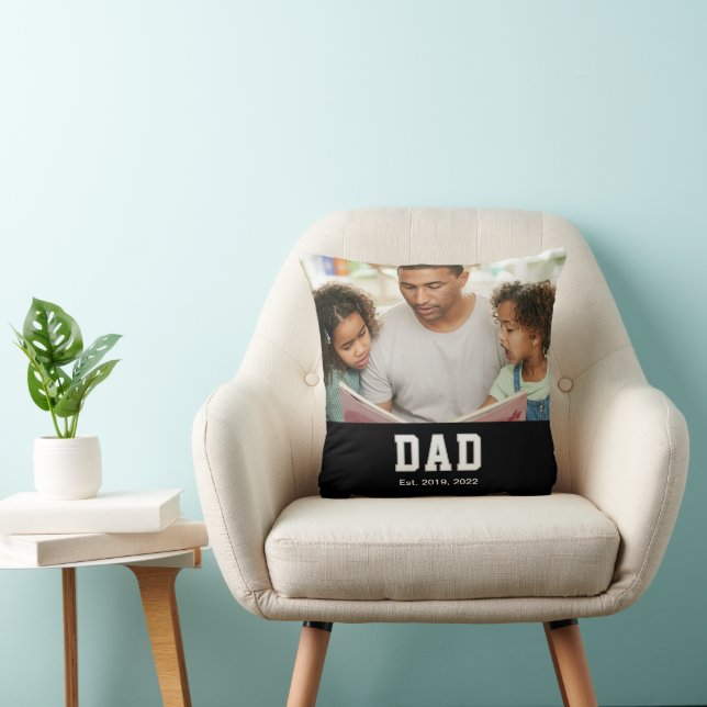 Vintage Dad Established Gift Text Photo Cushion (Chair)