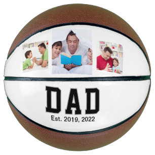 Vintage Dad Established Text 3 Photo Gift Basketball