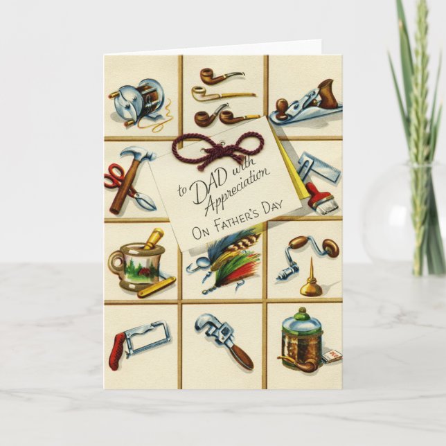 Vintage Dad Father's Day Greeting Card (Front)