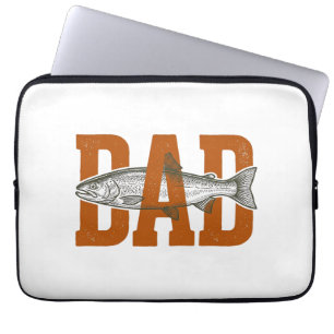Vintage Dad Fishing Vector Shirt Design_1 Laptop Sleeve