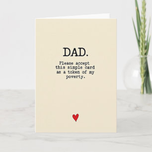 Vintage Dad Poverty Plea Card