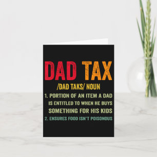 Vintage Dad Tax Definition Apparel Quote Father's  Card