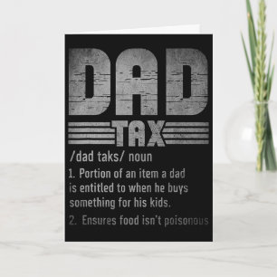 Vintage Dad Tax Definition Men Funny Father's Day Card