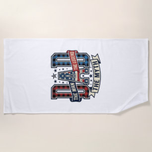 Vintage DAD The Man The Myth The Legend Shirt Desi Beach Towel