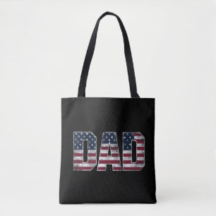 Vintage Dad Usa Flag ,American Daddy Father's Day Tote Bag