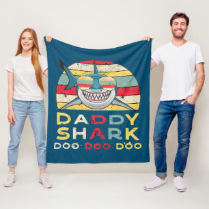 Vintage Daddy Shark "Doo Doo Doo" Fleece Blanket