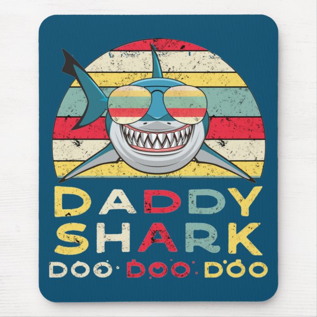 Vintage Daddy Shark "Doo Doo Doo" Mouse Mat (Front)