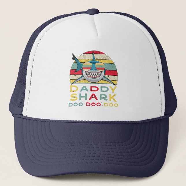 Vintage Daddy Shark "Doo Doo Doo" Trucker Hat (Front)