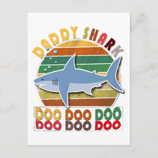 Vintage Daddy Shark Fathers Day Enclosure Card (Front)