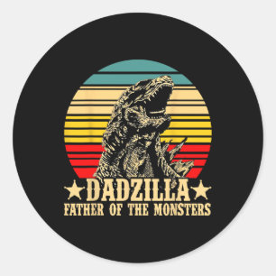 Vintage Dadzilla Father Of The Monsters Classic Round Sticker
