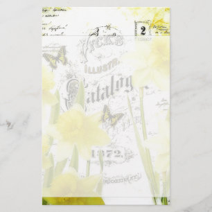 Vintage daffodils stationery