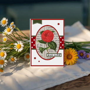 Vintage Dahlia Birthday Invitation