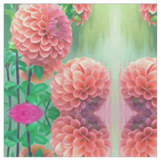Vintage Dahlia Floral Fabric Design Pattern