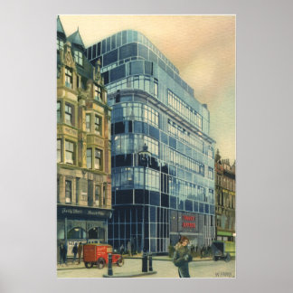 Vintage Daily Express Building on Fleet Street Poster