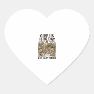 Vintage Daily Shred Religious Guitar Vector Heart Sticker