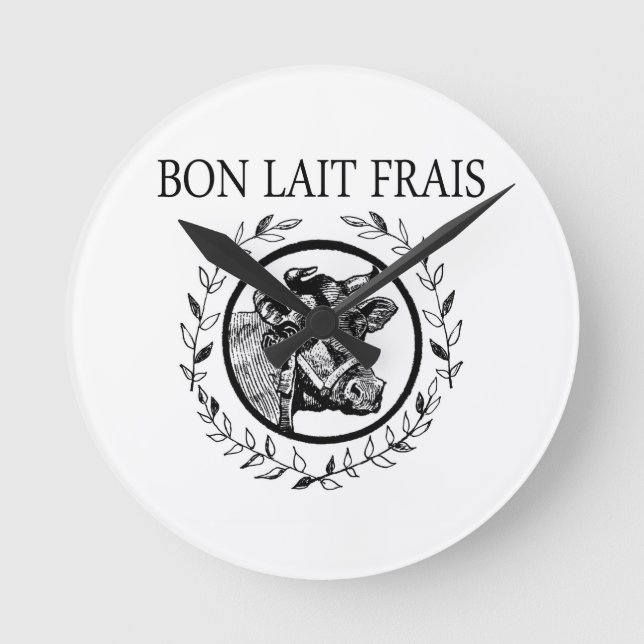 Vintage  Dairy  Cow Round Clock (Front)