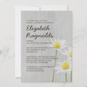 Vintage Daisies Bridal Shower Invitations