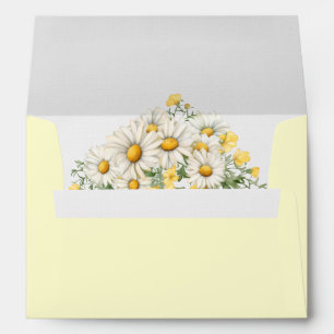 Vintage Daisies Floral Wedding Envelope
