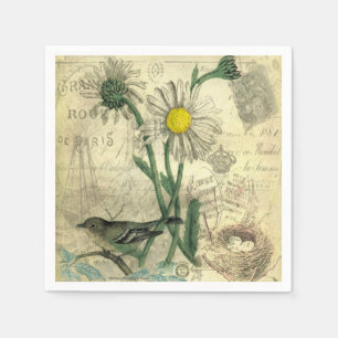 Vintage daisies napkin