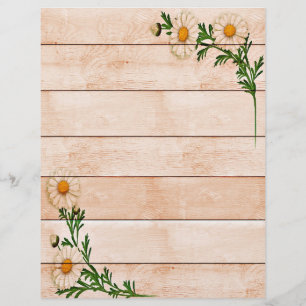 Vintage daisies on wood