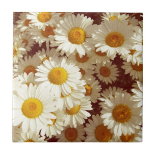 Vintage daisies tile