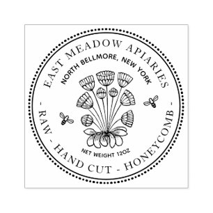 Vintage Daisy and Bee Honeycomb Stamp