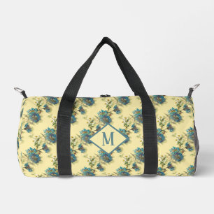 Vintage Daisy and Cornflower Floral Pattern Duffle Bag