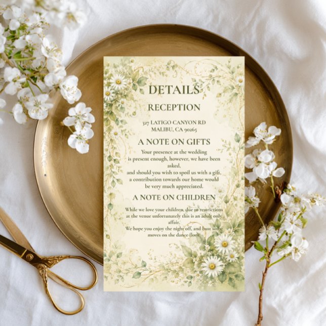 Vintage Daisy Botanical Enclosure Card (Creator Uploaded)